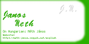 janos meth business card